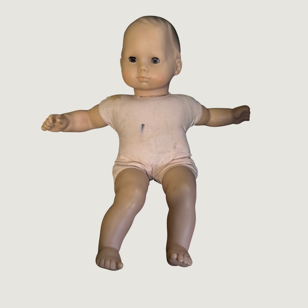 Vintage Pleasant Company Bitty Baby Doll 14 Brown Eyes Painted Hair As Is